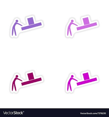 Assembly realistic sticker design on paper loader vector image