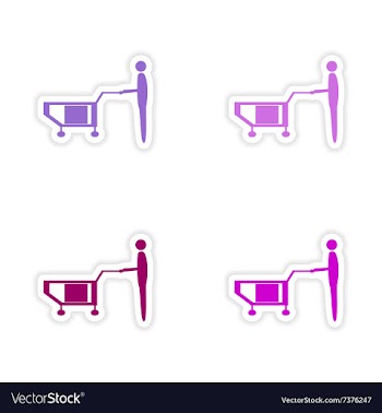 Assembly realistic sticker design on paper loader vector image