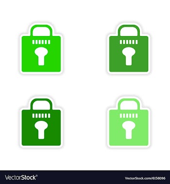 Assembly realistic sticker design on paper lock vector image