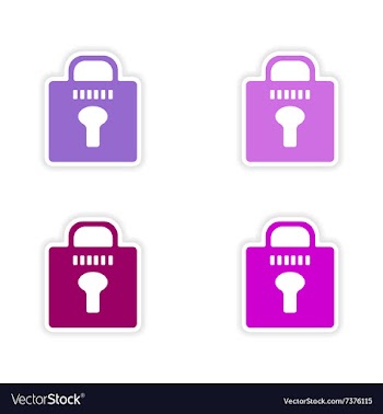 Assembly realistic sticker design on paper lock vector image