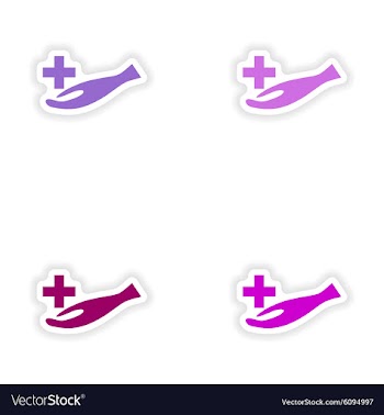Assembly realistic sticker design on paper logo vector image