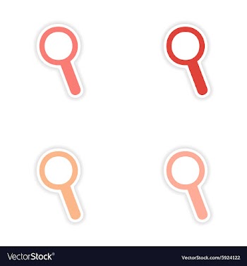 Assembly realistic sticker design on paper loupe vector image