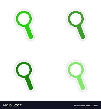 Assembly realistic sticker design on paper loupe vector image