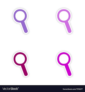 Assembly realistic sticker design on paper loupe vector image