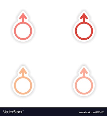Assembly realistic sticker design on paper male vector image
