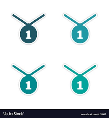 Assembly realistic sticker design on paper medal vector image