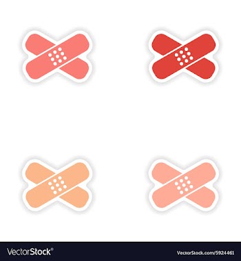 Assembly realistic sticker design on paper medical vector image