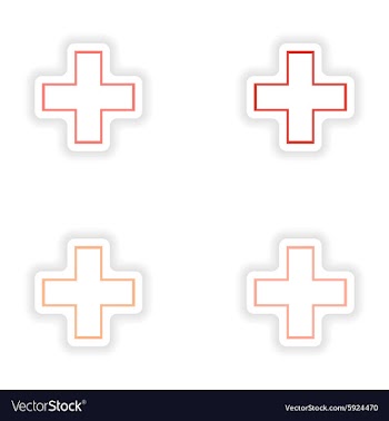 Assembly realistic sticker design on paper medical vector image