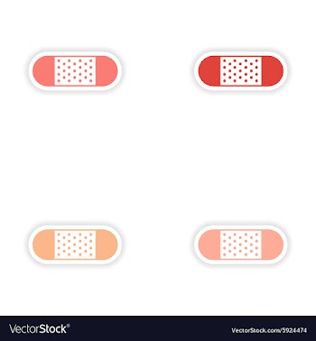 Assembly realistic sticker design on paper medical vector image