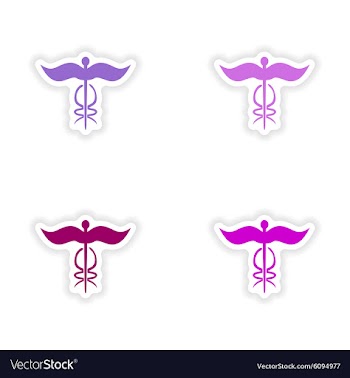 Assembly realistic sticker design on paper medical vector image