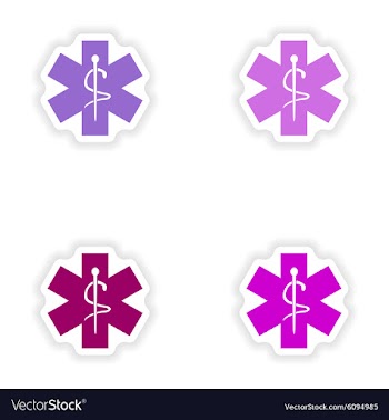 Assembly realistic sticker design on paper medical vector image