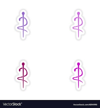 Assembly realistic sticker design on paper medical vector image