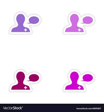 Assembly realistic sticker design on paper medical vector image