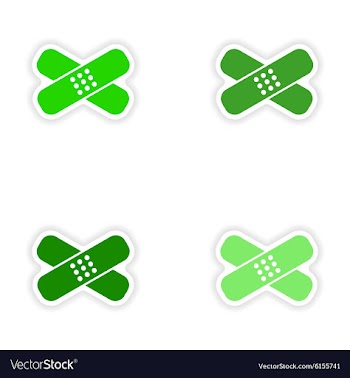 Assembly realistic sticker design on paper medical vector image