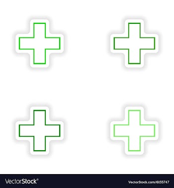 Assembly realistic sticker design on paper medical vector image