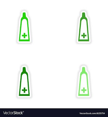Assembly realistic sticker design on paper medical vector image