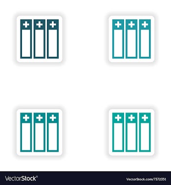 Assembly realistic sticker design on paper medical vector image