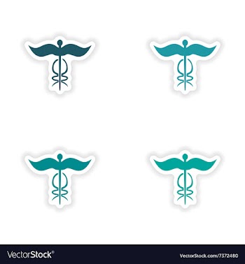 Assembly realistic sticker design on paper medical vector image
