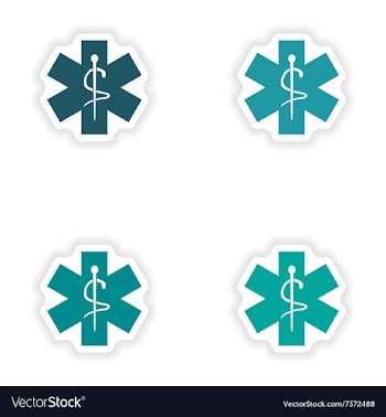 Assembly realistic sticker design on paper medical vector image