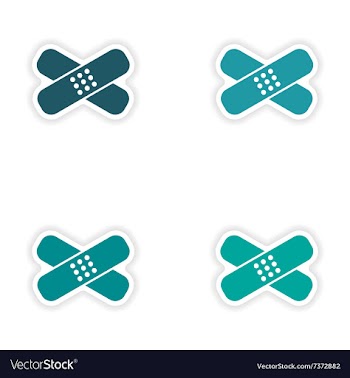 Assembly realistic sticker design on paper medical vector image