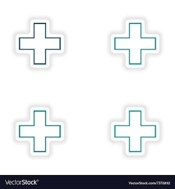 Assembly realistic sticker design on paper medical vector image