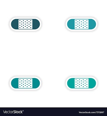 Assembly realistic sticker design on paper medical vector image