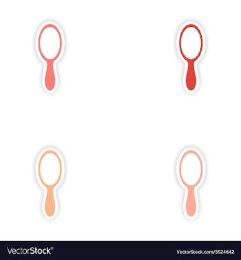 Assembly realistic sticker design on paper mirror vector image