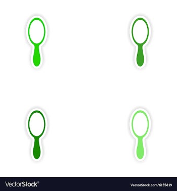 Assembly realistic sticker design on paper mirror vector image