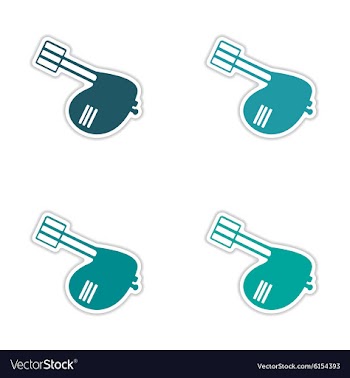 Assembly realistic sticker design on paper mixers vector image