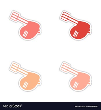 Assembly realistic sticker design on paper mixers vector image