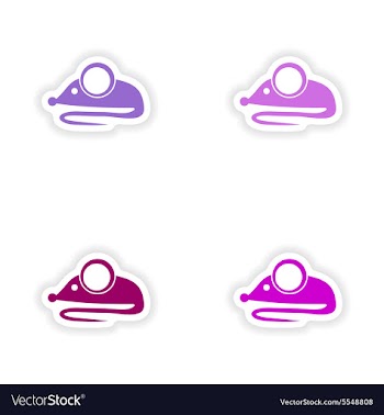 Assembly realistic sticker design on paper Mouse vector image