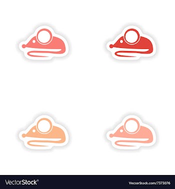 Assembly realistic sticker design on paper Mouse vector image