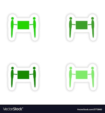 Assembly realistic sticker design on paper movers vector image