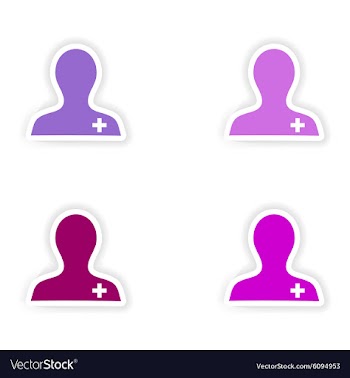 Assembly realistic sticker design on paper nurse vector image