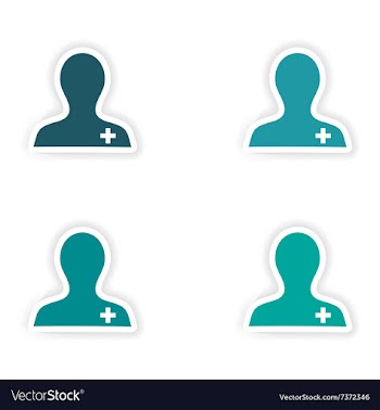 Assembly realistic sticker design on paper nurse vector image