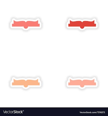 Assembly realistic sticker design on paper open vector image