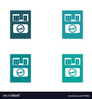 Assembly realistic sticker design on paper pack of vector image