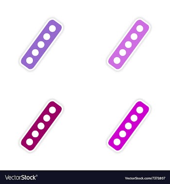 Assembly realistic sticker design on paper paint vector image