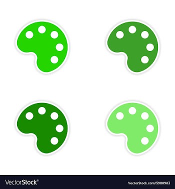 Assembly realistic sticker design on paper palette vector image