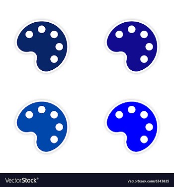Assembly realistic sticker design on paper palette vector image