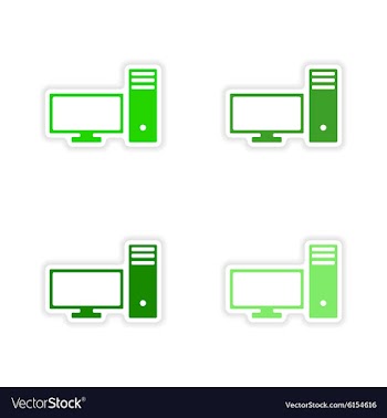 Assembly realistic sticker design on paper PC vector image