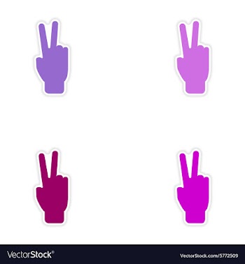 Assembly realistic sticker design on paper peace vector image