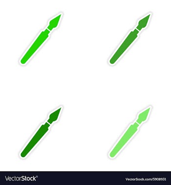 Assembly realistic sticker design on paper pen vector image