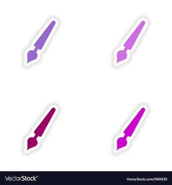 Assembly realistic sticker design on paper pen vector image