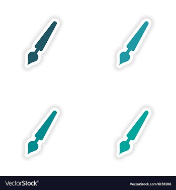 Assembly realistic sticker design on paper pen vector image