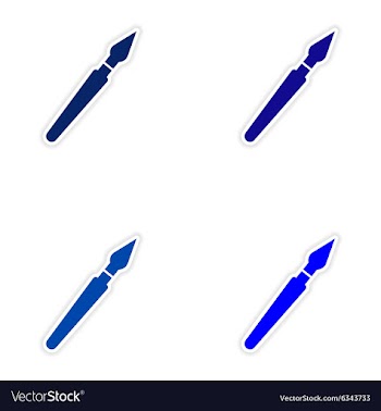 Assembly realistic sticker design on paper pen vector image