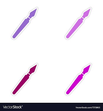 Assembly realistic sticker design on paper pen vector image