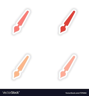 Assembly realistic sticker design on paper pen vector image