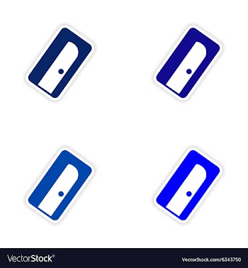 Assembly realistic sticker design on paper pencil vector image