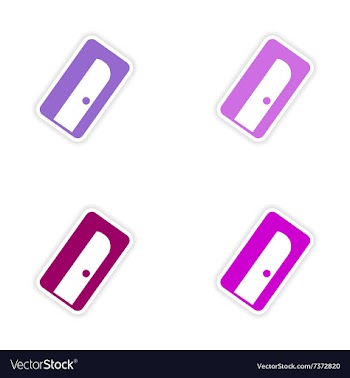 Assembly realistic sticker design on paper pencil vector image